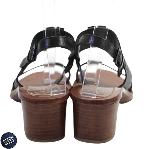 Tory Burch Lowell II Black Leather Logo Sandals Size 7.5M – Chic & Classic - Picture 14 of 14